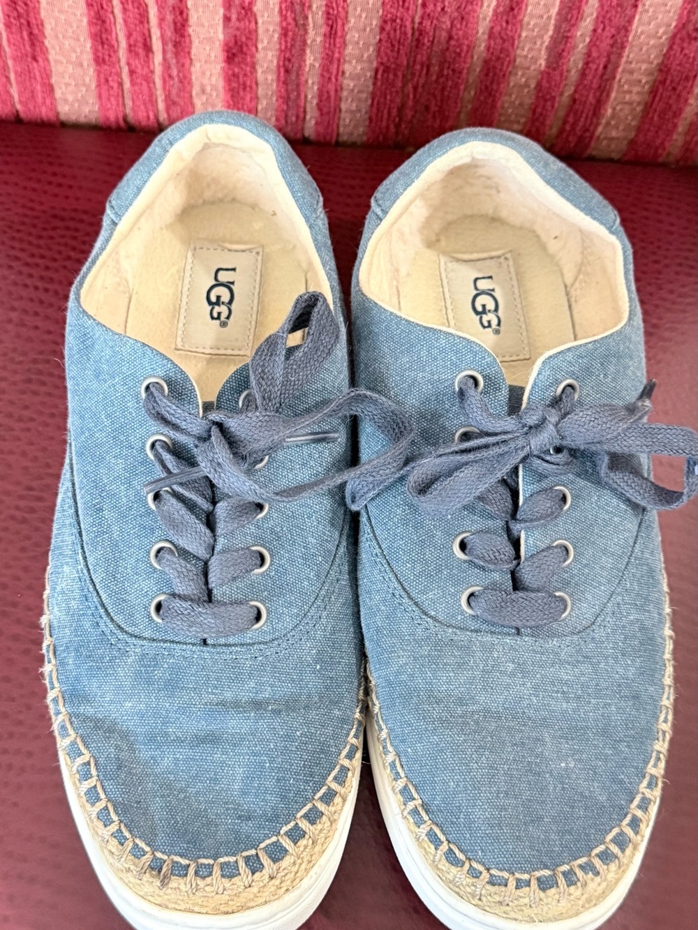 UGG Women's Denim Blue Canvas Boat Shoes